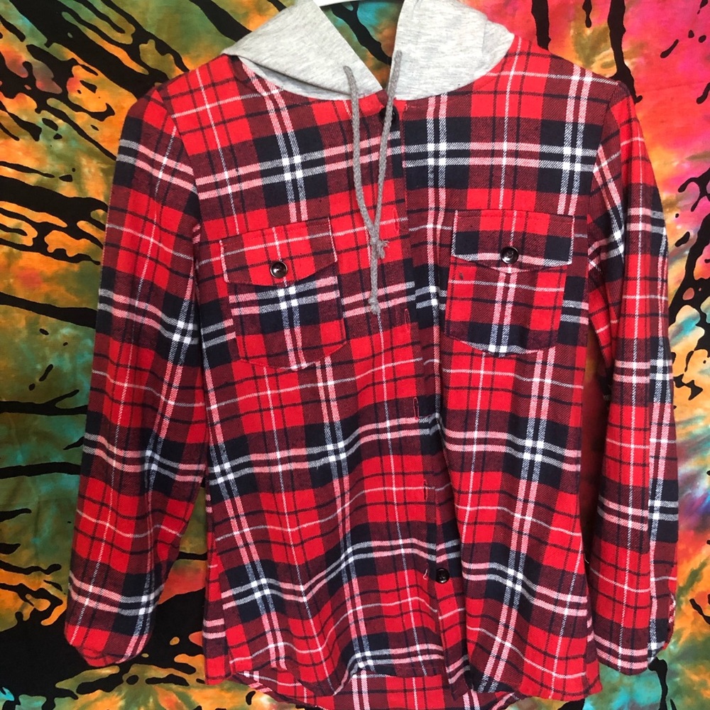 Flannel Jacket with Hood